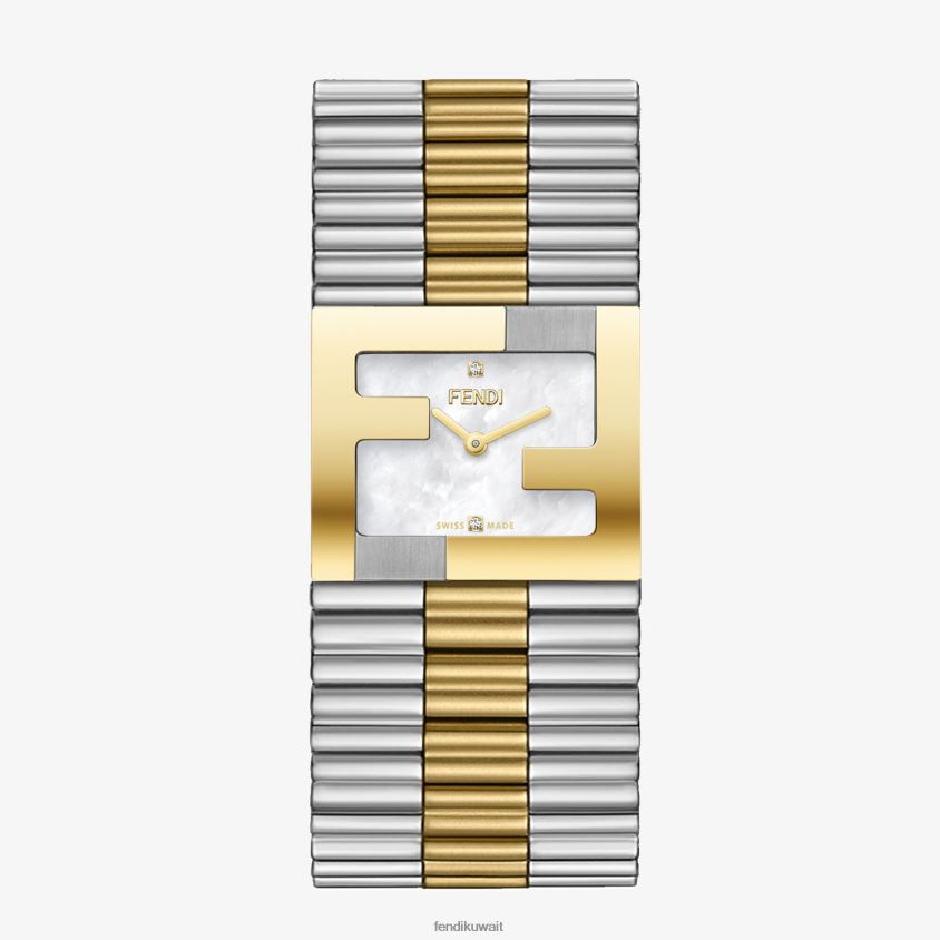 Fendi متعدد الألوان نحيف 24 × 20 ملم - ساعة بإطار يحمل شعار ff RTJZ431 مُكَمِّلات