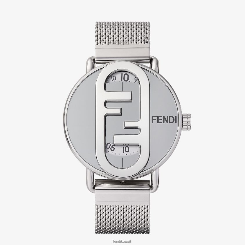 Fendi ذهب رجال 42 ملم - ساعة دائرية بشعار أولوك RTJZ2345 مُكَمِّلات