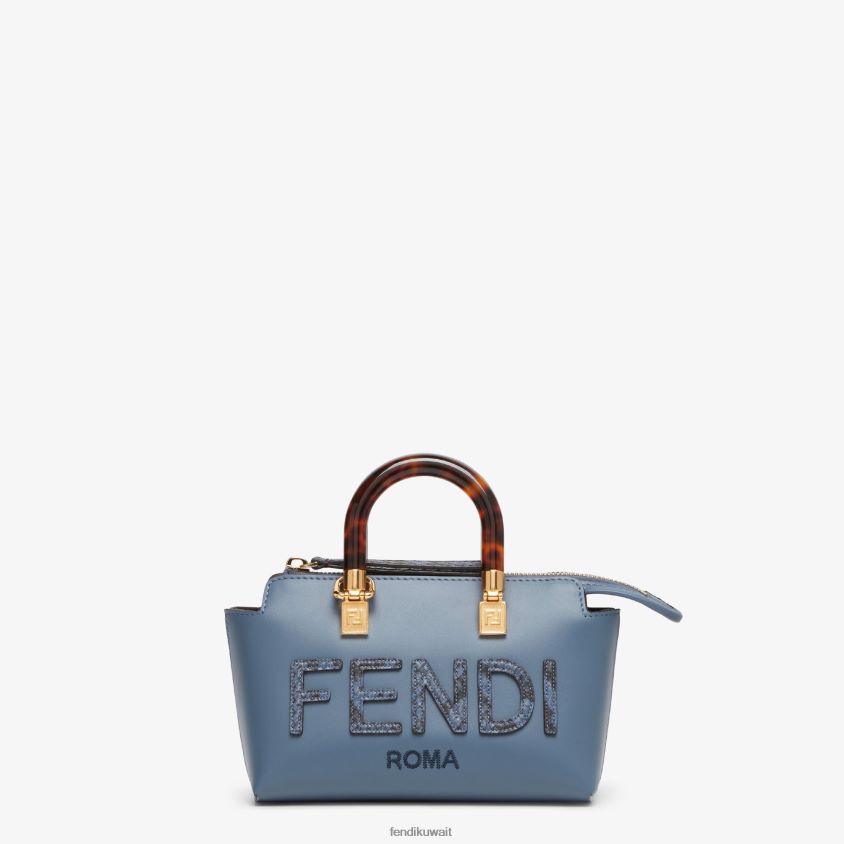 Fendi أزرق نحيف حقيبة صغيرة من الجلد وElaphe بوسطن RTJZ736 مُكَمِّلات