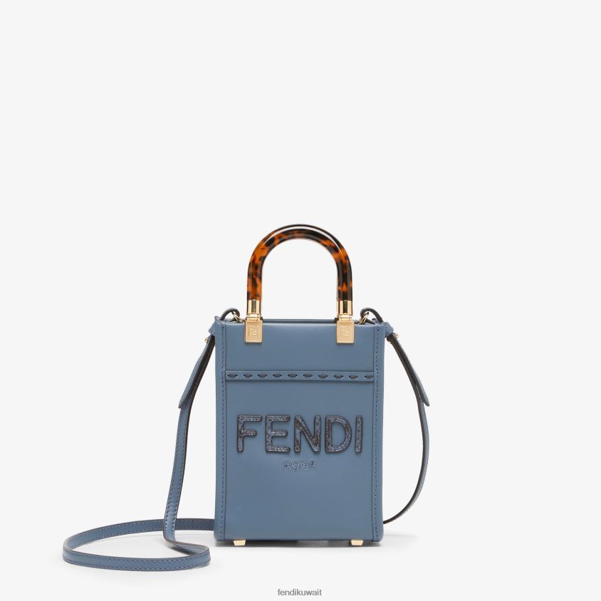 Fendi أزرق نحيف حقيبة صغيرة من الجلد وElaphe RTJZ768 مُكَمِّلات
