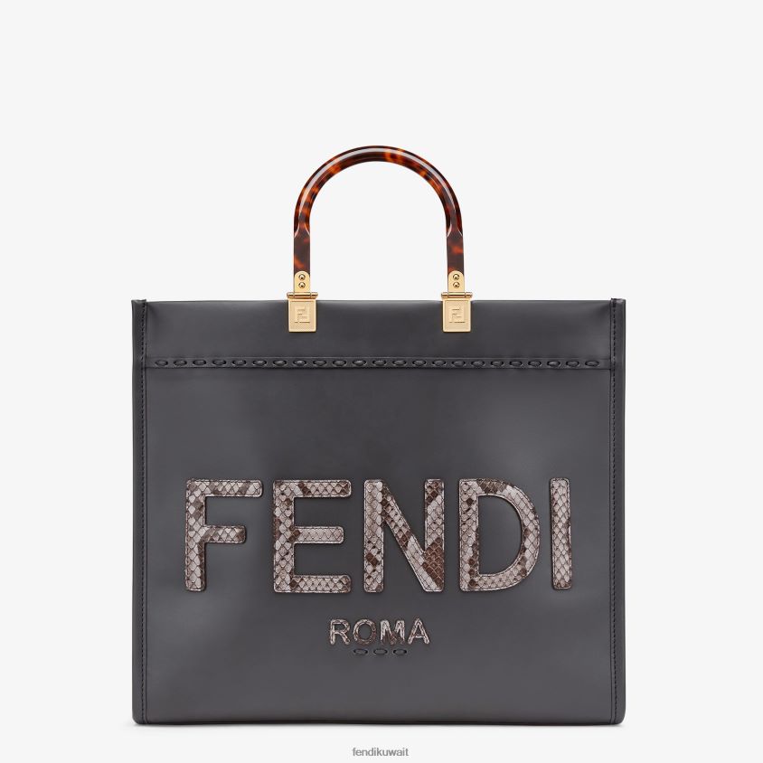 Fendi رمادي نحيف الجلود وElaphe المتسوق RTJZ833 مُكَمِّلات