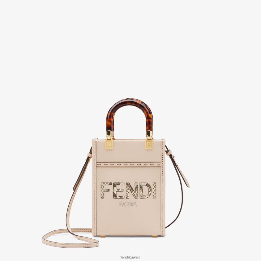 Fendi رمادي نحيف حقيبة صغيرة من الجلد وElaphe RTJZ901 مُكَمِّلات