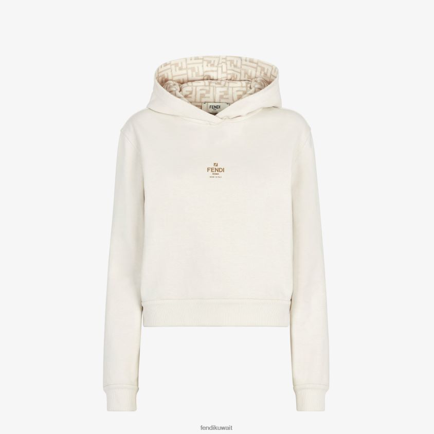 Fendi أبيض نحيف سترة جيرسي RTJZ1015 ثياب