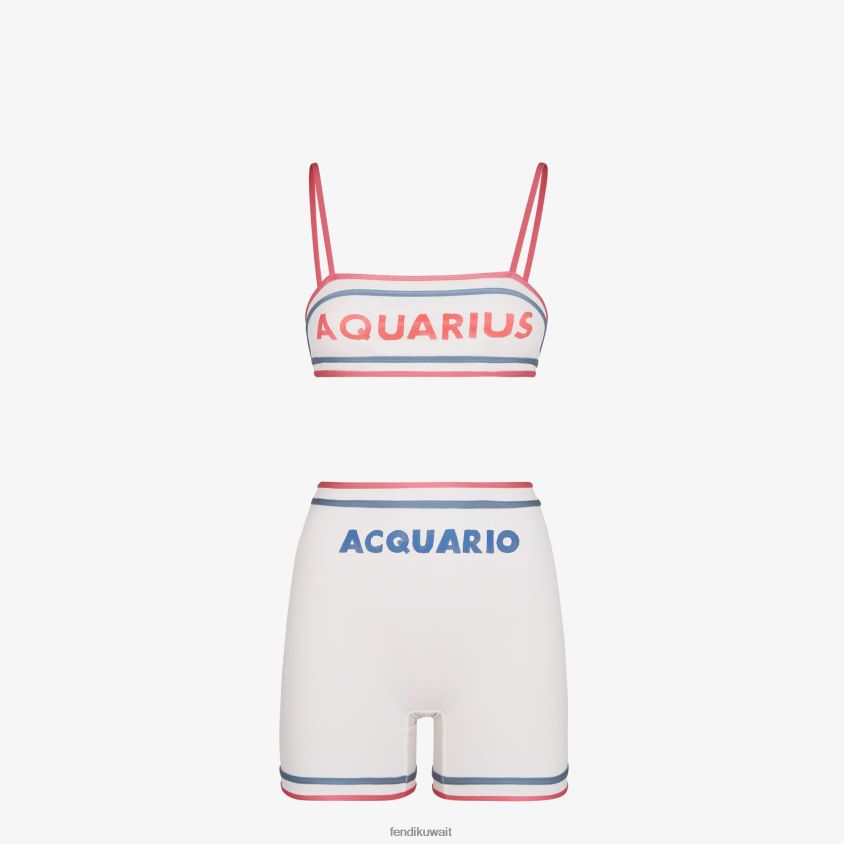 Fendi أبيض نحيف بيكيني ليكرا RTJZ1022 ثياب