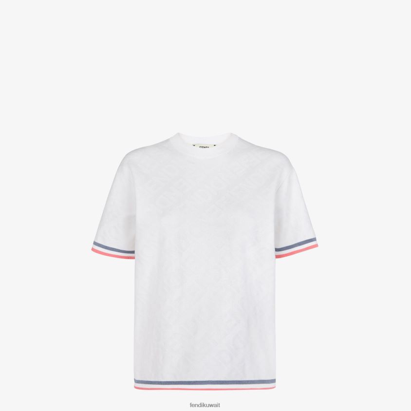 Fendi أبيض نحيف البلوز فسكوزي RTJZ1035 ثياب