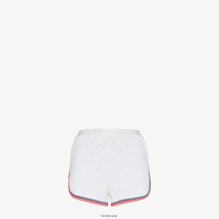 Fendi أبيض نحيف شورت فسكوزي RTJZ1036 ثياب