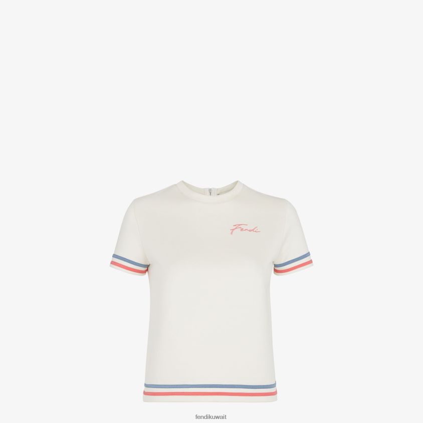 Fendi أبيض نحيف تنورة جيرسي RTJZ1040 ثياب