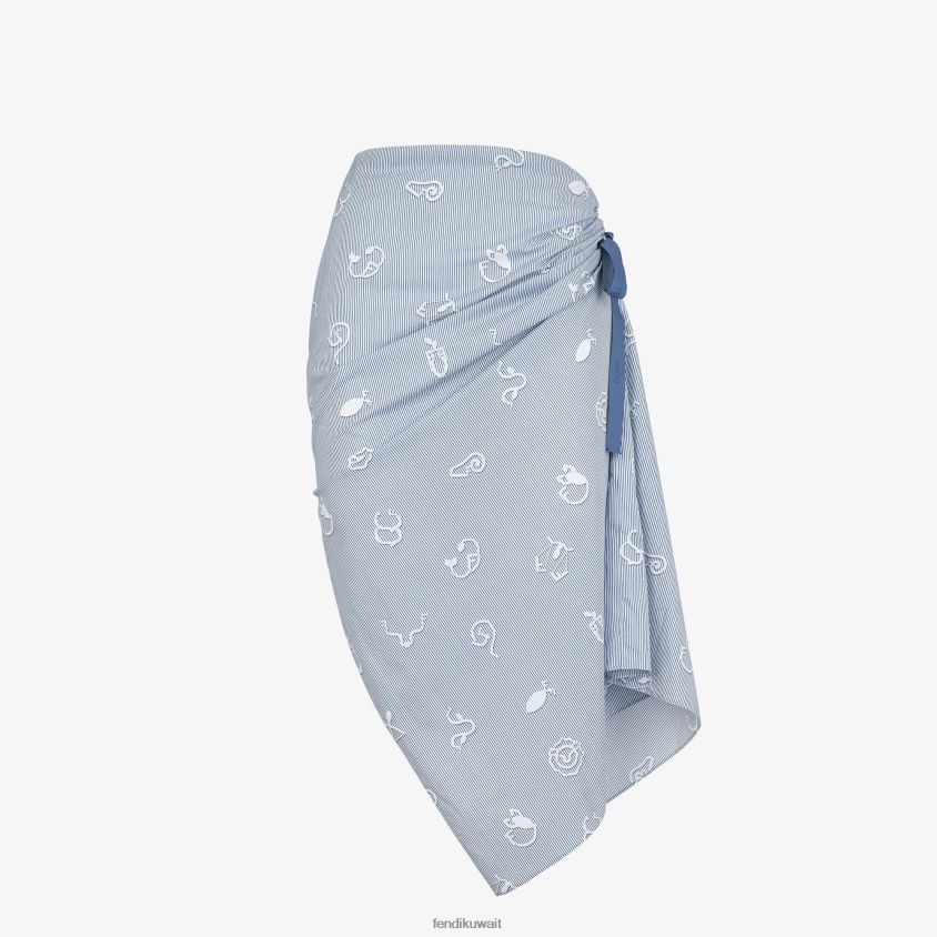 Fendi أزرق فاتح نحيف تنورة قطنية RTJZ1046 ثياب