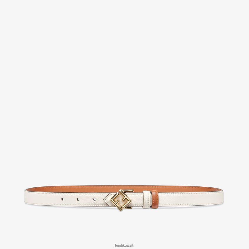 Fendi متعدد الألوان نحيف حزام ذو وجهين من جلد الكاميليا RTJZ105 مُكَمِّلات