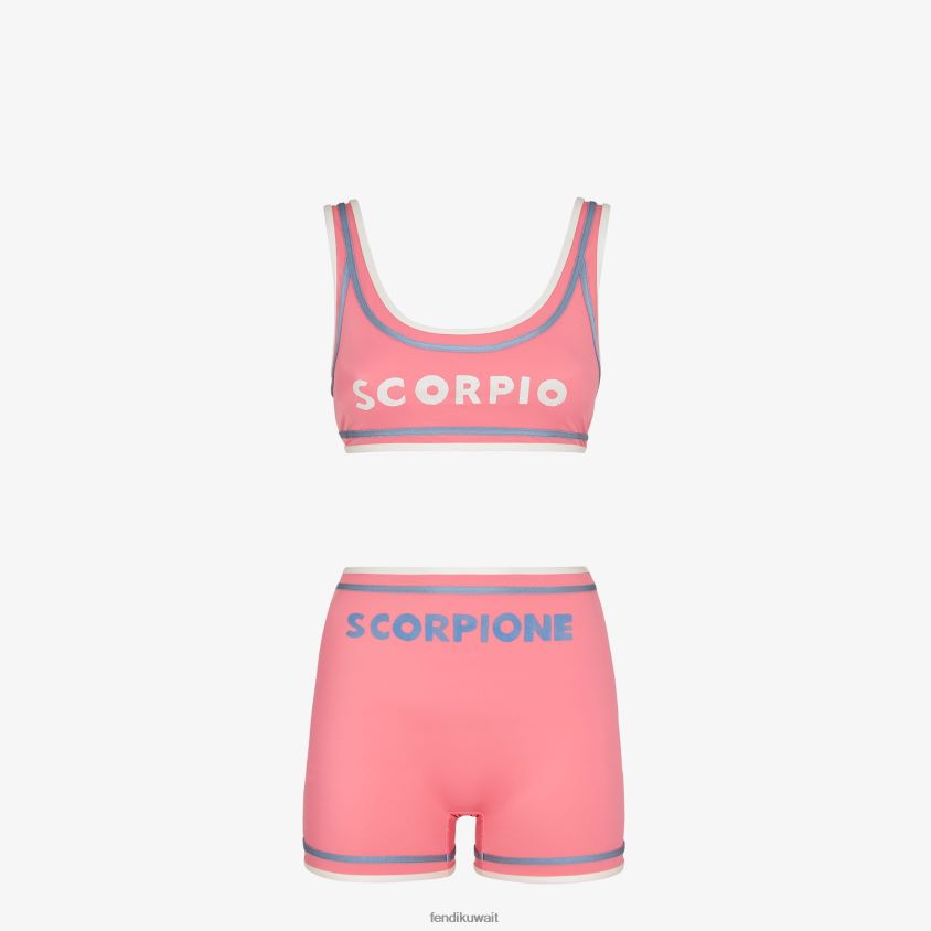 Fendi لون القرنفل نحيف بيكيني ليكرا RTJZ1050 ثياب