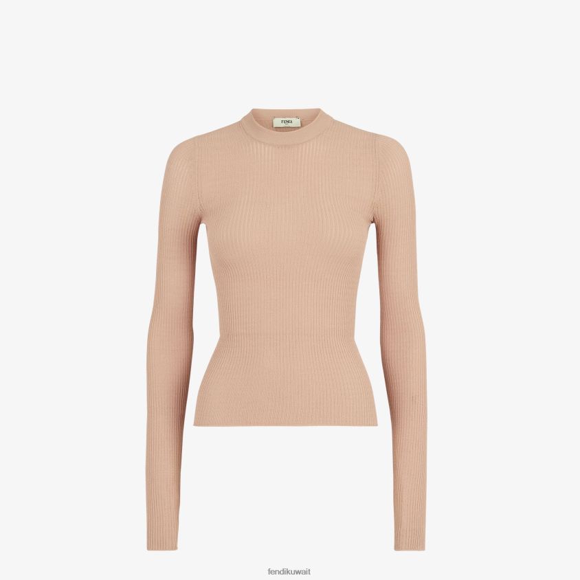 Fendi اللون البيج نحيف سترة فسكوزي RTJZ1065 ثياب