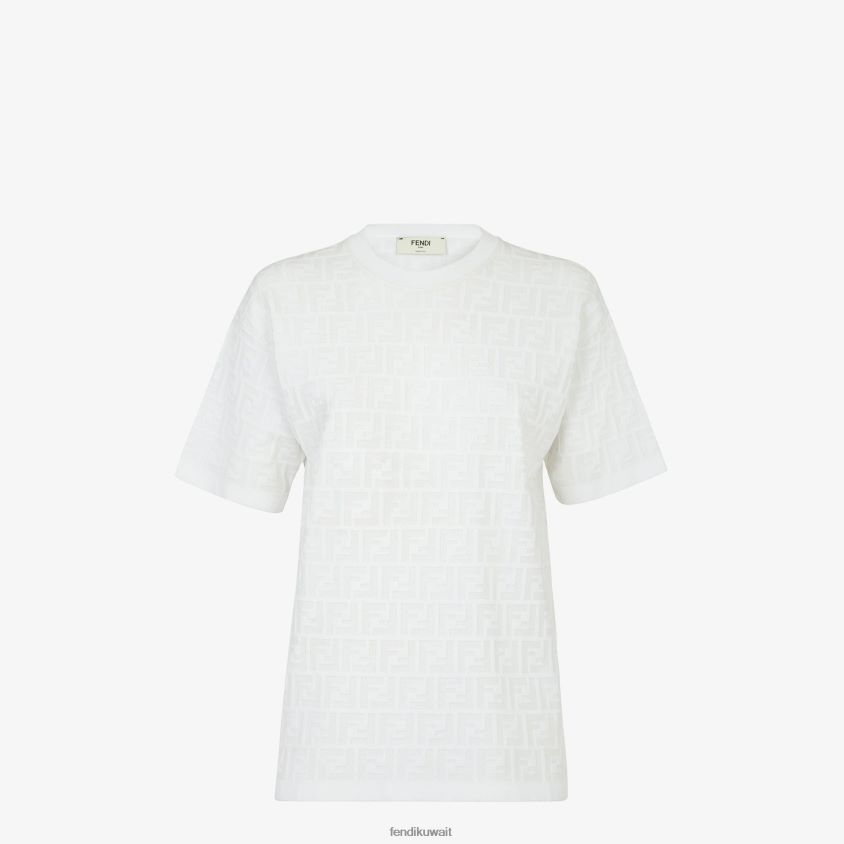 Fendi أبيض نحيف سترة فسكوزي RTJZ1162 ثياب