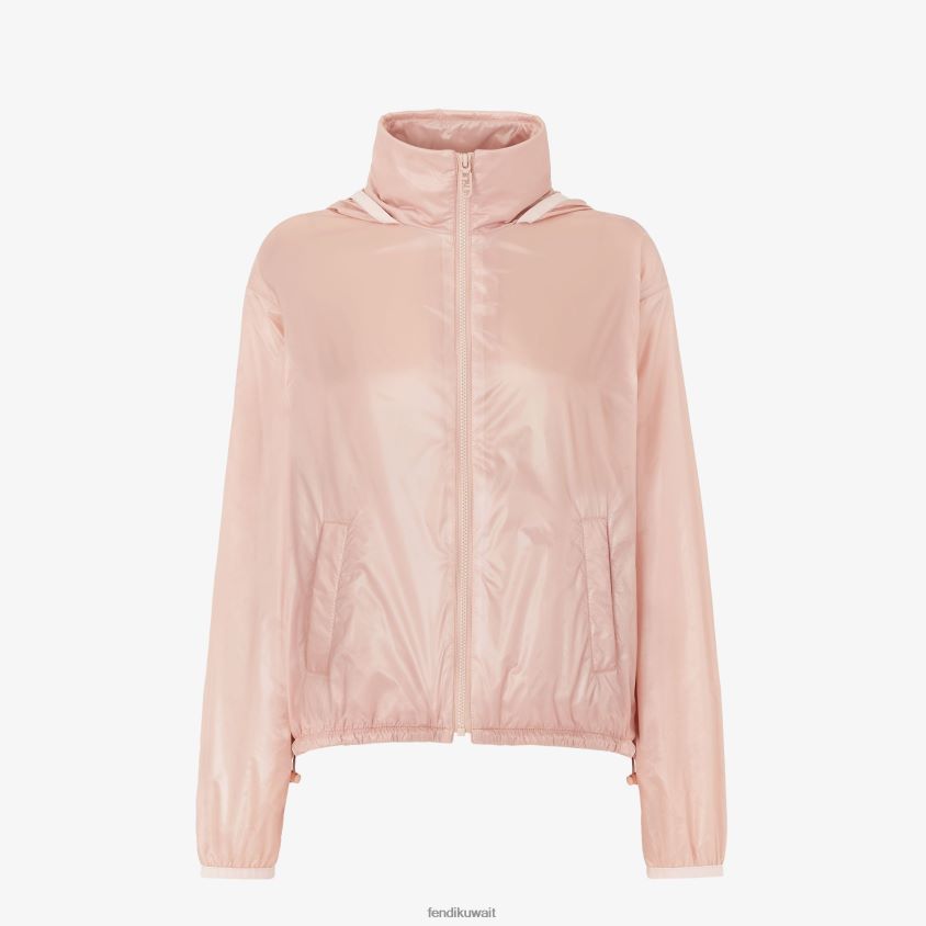 Fendi لون القرنفل نحيف سترة واقية من النايلون RTJZ1202 ثياب