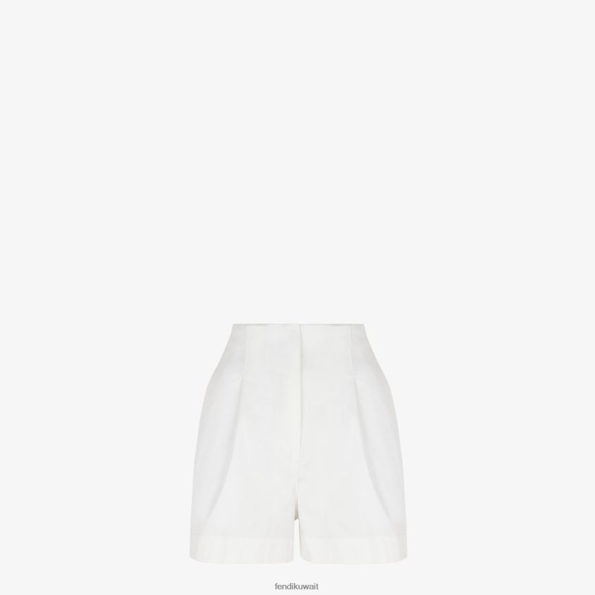 Fendi أبيض نحيف شورت الدنيم RTJZ1229 ثياب