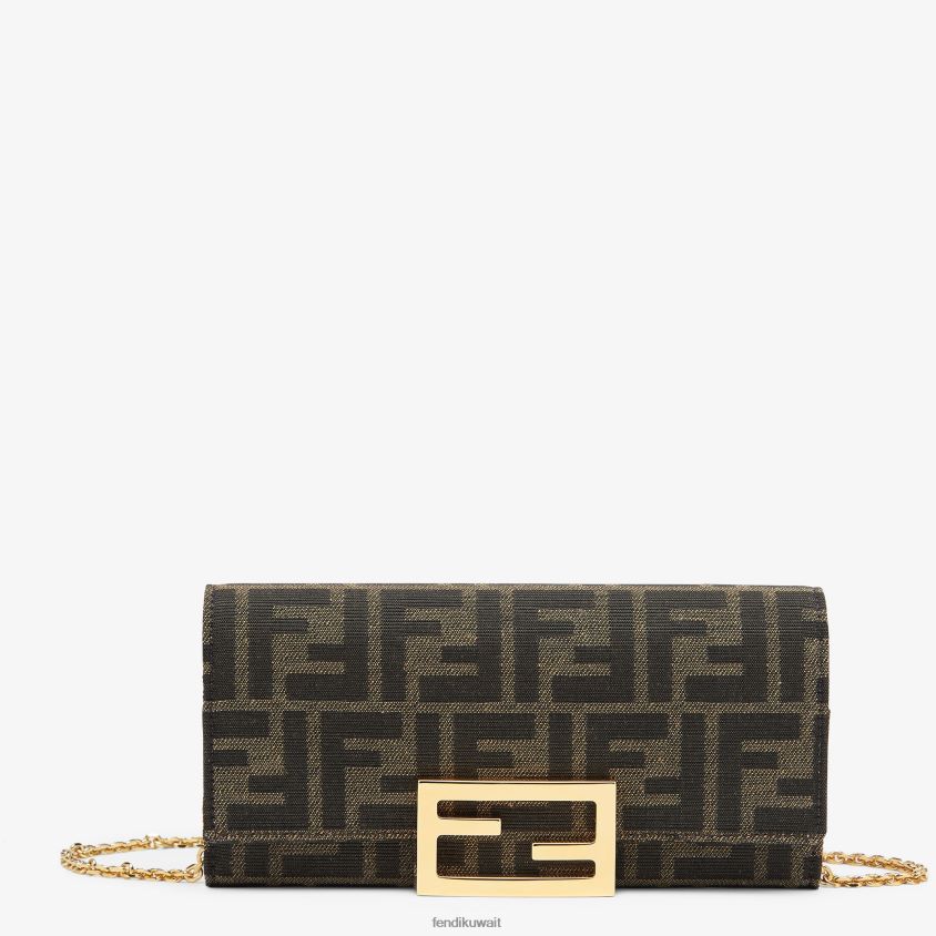 Fendi بني نحيف محفظة قماش RTJZ1418 مُكَمِّلات