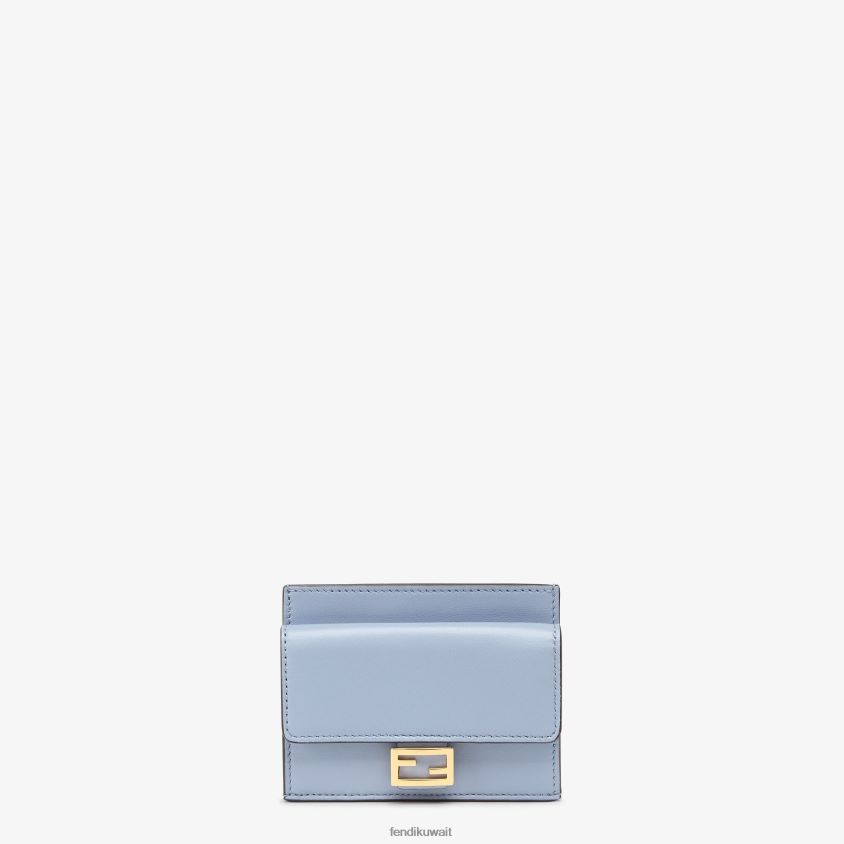Fendi أزرق فاتح نحيف حامل بطاقات من جلد نابا RTJZ1421 مُكَمِّلات