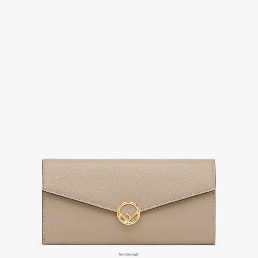 Fendi بني نحيف محفظة جلدية كونتيننتال RTJZ1449 مُكَمِّلات
