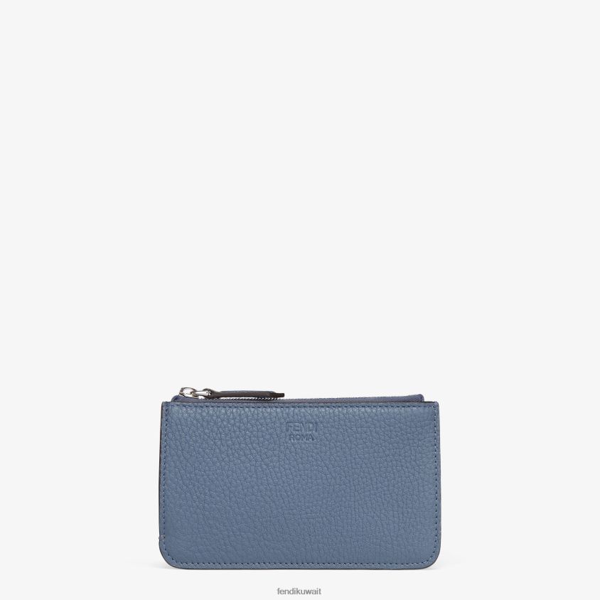 Fendi أزرق نحيف حقيبة جلدية لمفتاح بيكابو RTJZ1492 مُكَمِّلات