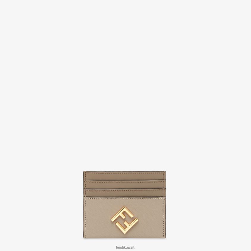 Fendi لون القرنفل نحيف حامل بطاقات مسطح من جلد الحمامة بلونين RTJZ1514 مُكَمِّلات