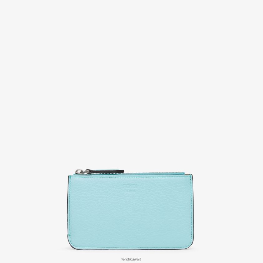 Fendi أزرق فاتح نحيف حقيبة جلدية لمفتاح بيكابو RTJZ1530 مُكَمِّلات