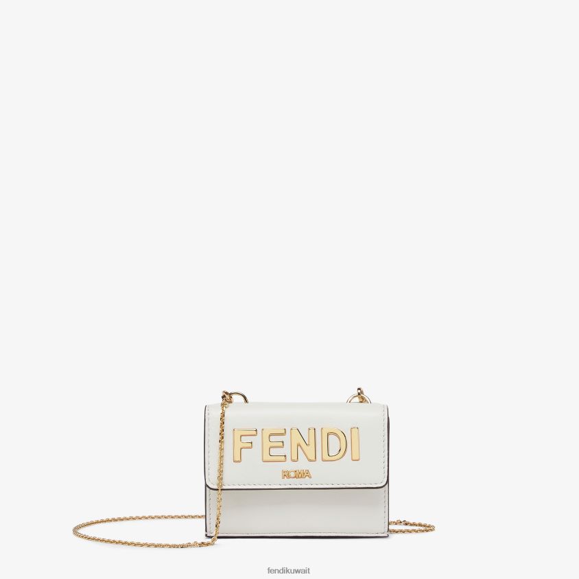 Fendi أبيض نحيف محفظة روما الجلدية RTJZ1537 مُكَمِّلات