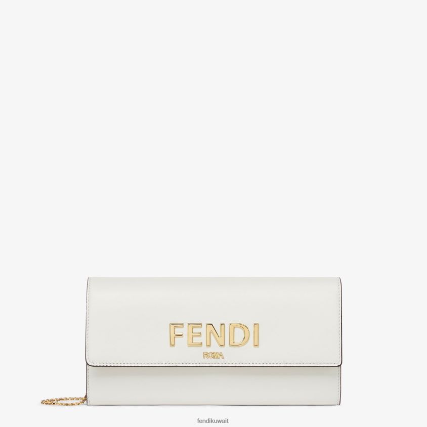 Fendi أبيض نحيف محفظة روما الجلدية RTJZ1540 مُكَمِّلات