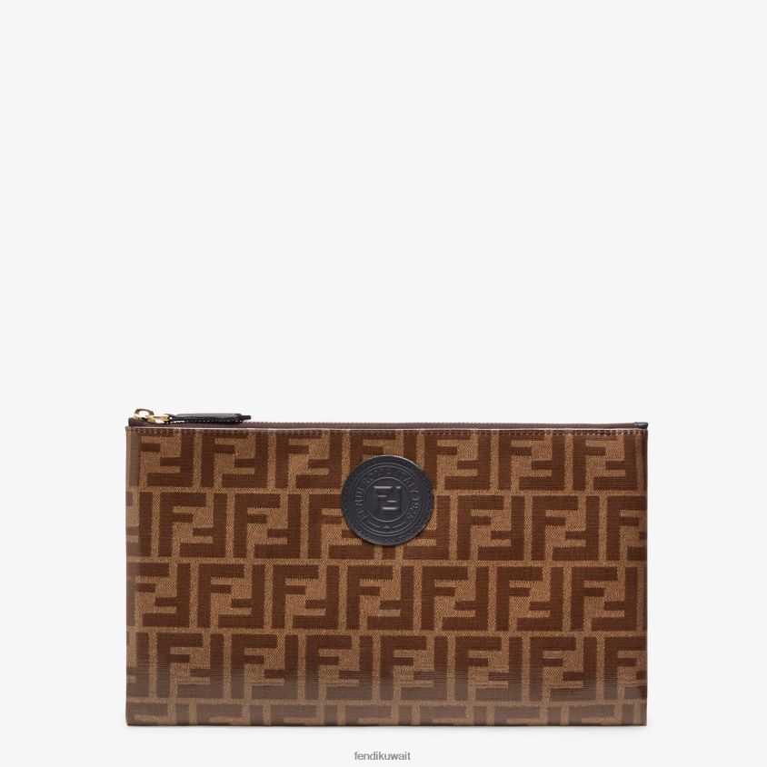 Fendi بني نحيف الحقيبة القماش RTJZ1589 مُكَمِّلات