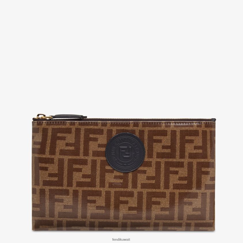 Fendi بني نحيف الحقيبة القماش RTJZ1590 مُكَمِّلات