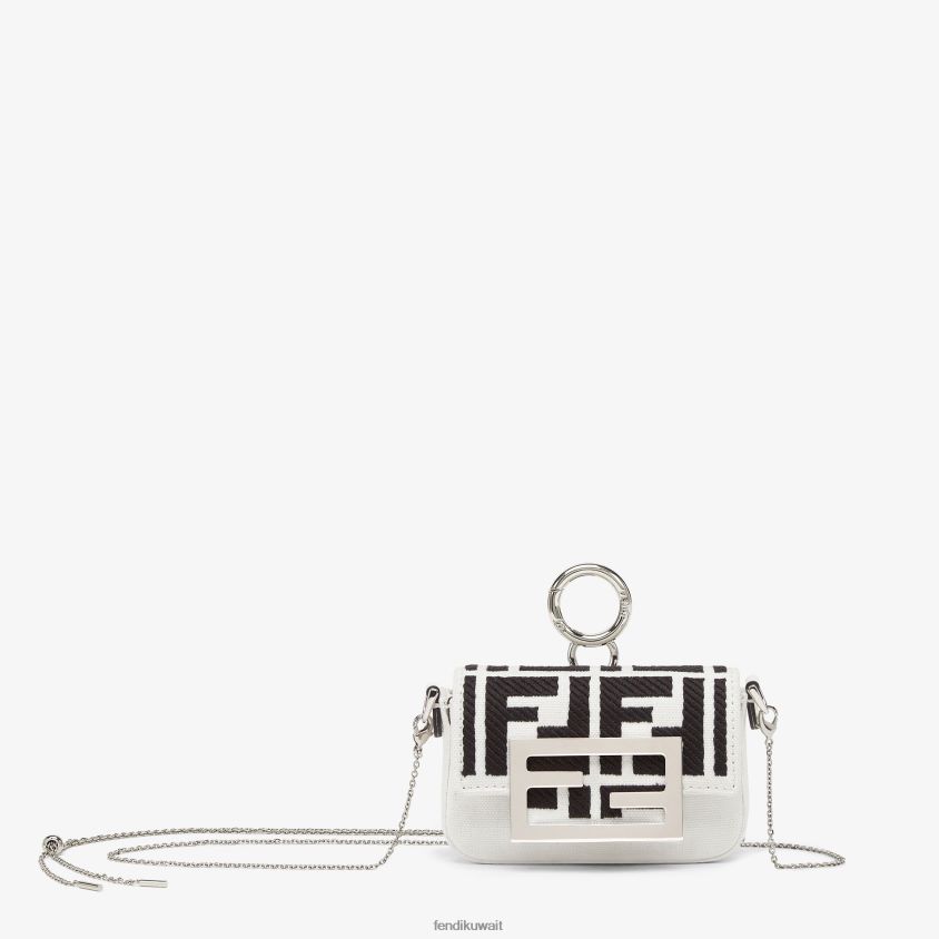 Fendi أبيض نحيف سحر قماش مطرز RTJZ162 مُكَمِّلات
