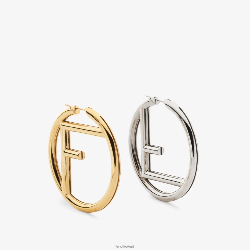 Fendi متعدد الألوان نحيف أقراط البلاديوم RTJZ1620 مجوهرات