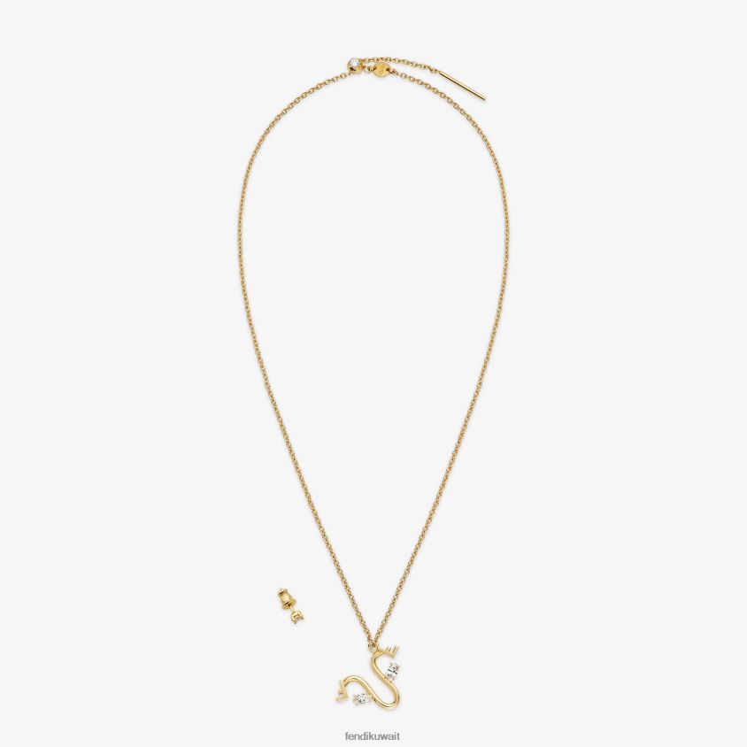 Fendi ذهب نحيف مجموعة الجدي RTJZ1643 مجوهرات