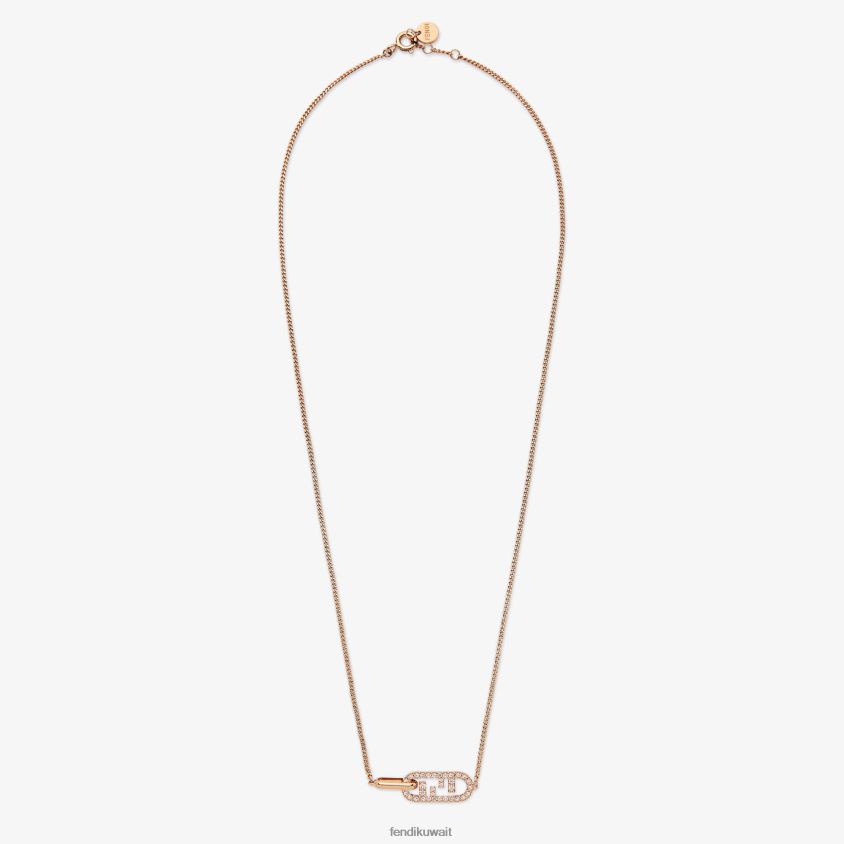 Fendi لون القرنفل نحيف قلادة أولوك RTJZ1676 مجوهرات