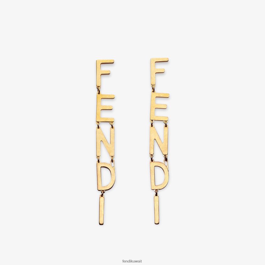 Fendi ذهب نحيف خمر -الأقراط RTJZ1694 مجوهرات