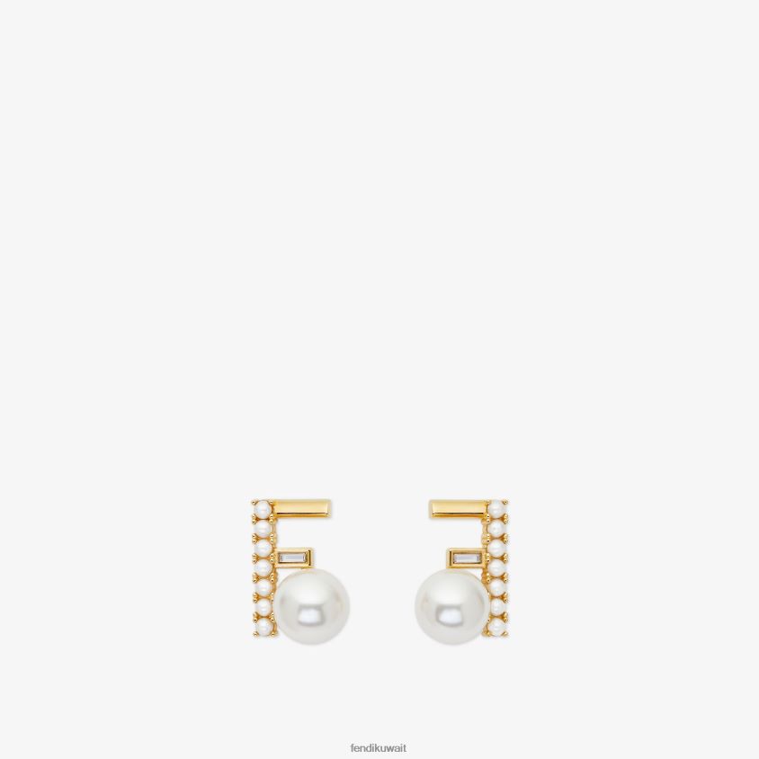 Fendi ذهب نحيف الأقراط الأولى RTJZ1714 مجوهرات