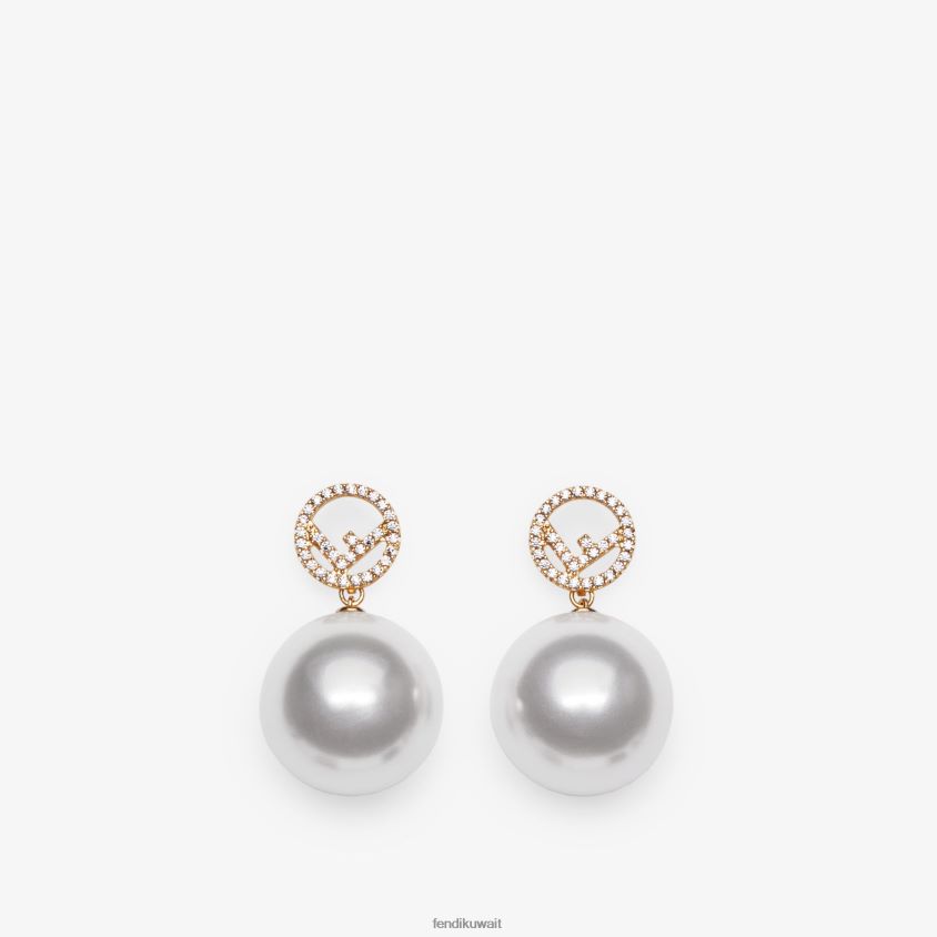 Fendi ذهب نحيف و هو الأقراط RTJZ1754 مجوهرات