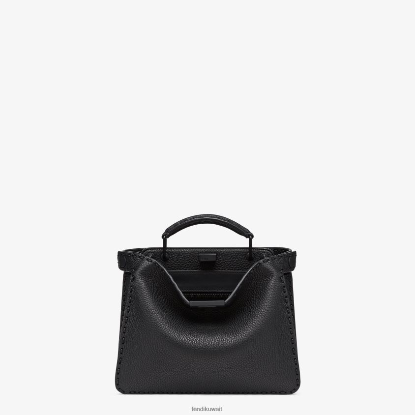 Fendi أسود رجال حقيبة بيكابو إيزيو الجلدية الصغيرة RTJZ1823 مُكَمِّلات