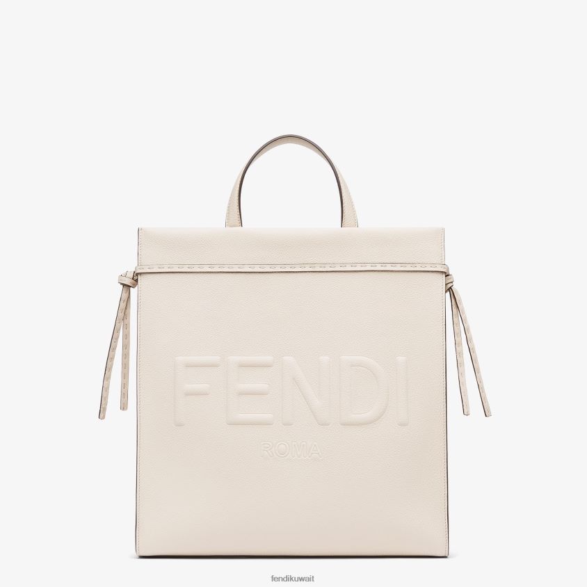 Fendi اللون البيج رجال حقيبة جلدية متوسطة الحجم للمتسوقين RTJZ1870 مُكَمِّلات