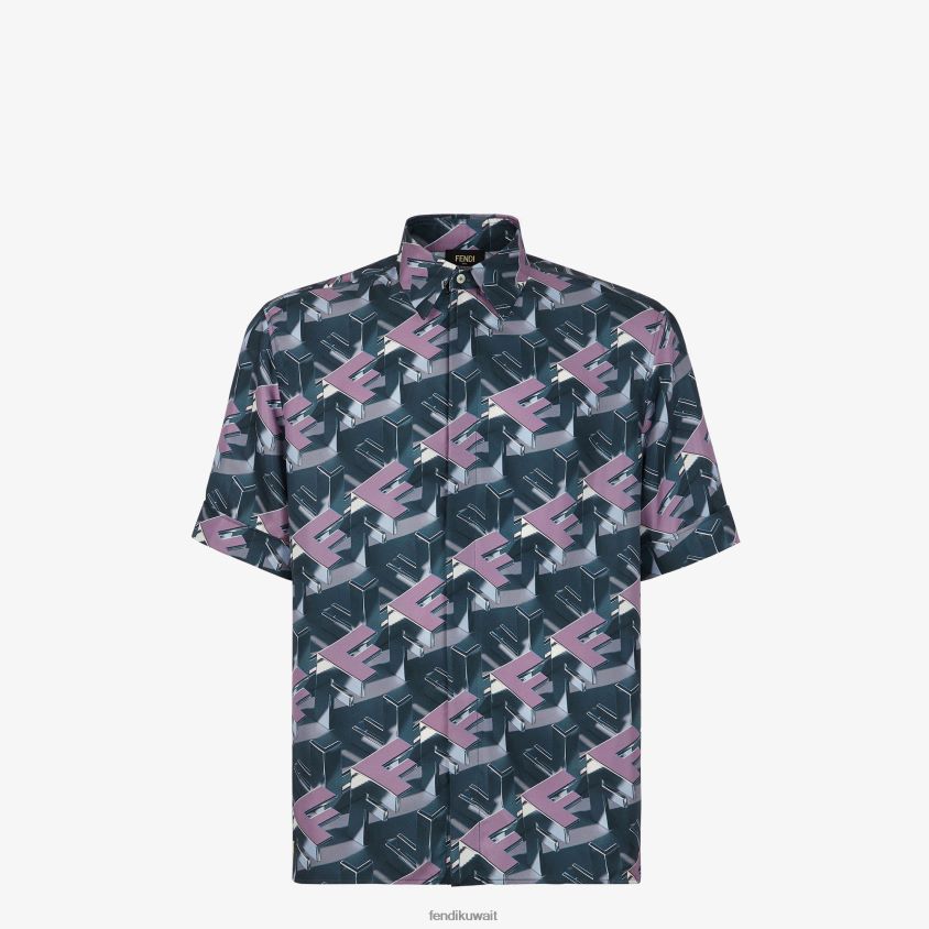 Fendi متعدد الألوان رجال قميص من الحرير RTJZ1912 ثياب