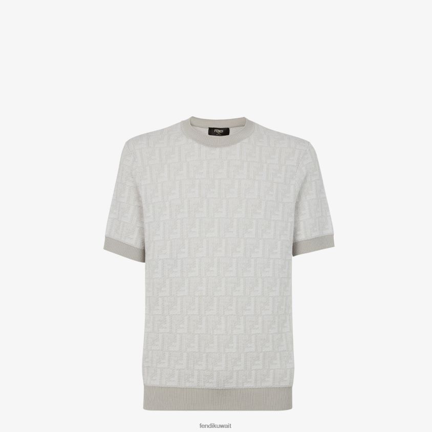 Fendi اللون البيج رجال كنزة صوف RTJZ1915 ثياب