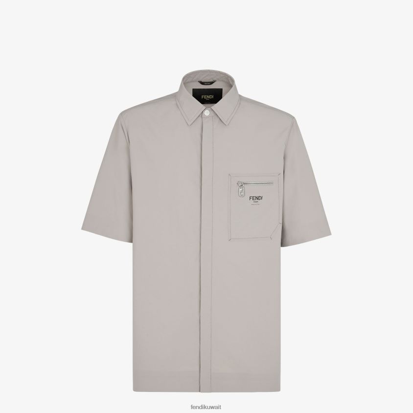 Fendi رمادي رجال قميص نايلون RTJZ1926 ثياب