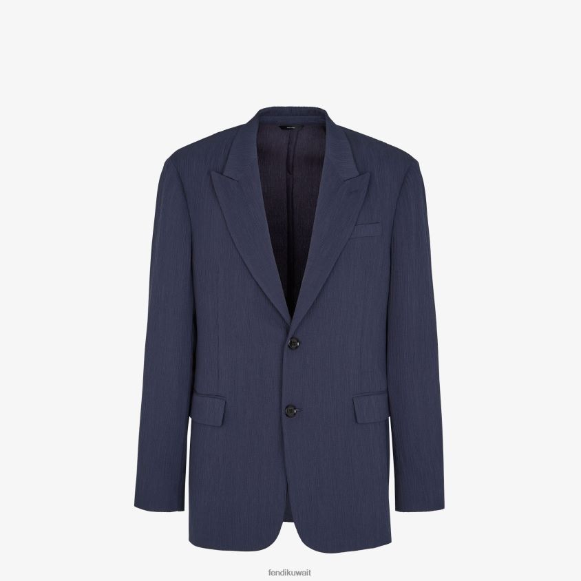 Fendi أزرق رجال سترة فسكوزي RTJZ1940 ثياب