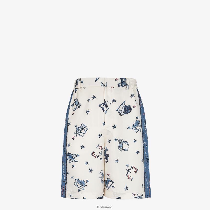 Fendi متعدد الألوان رجال سراويل حرير RTJZ1954 ثياب