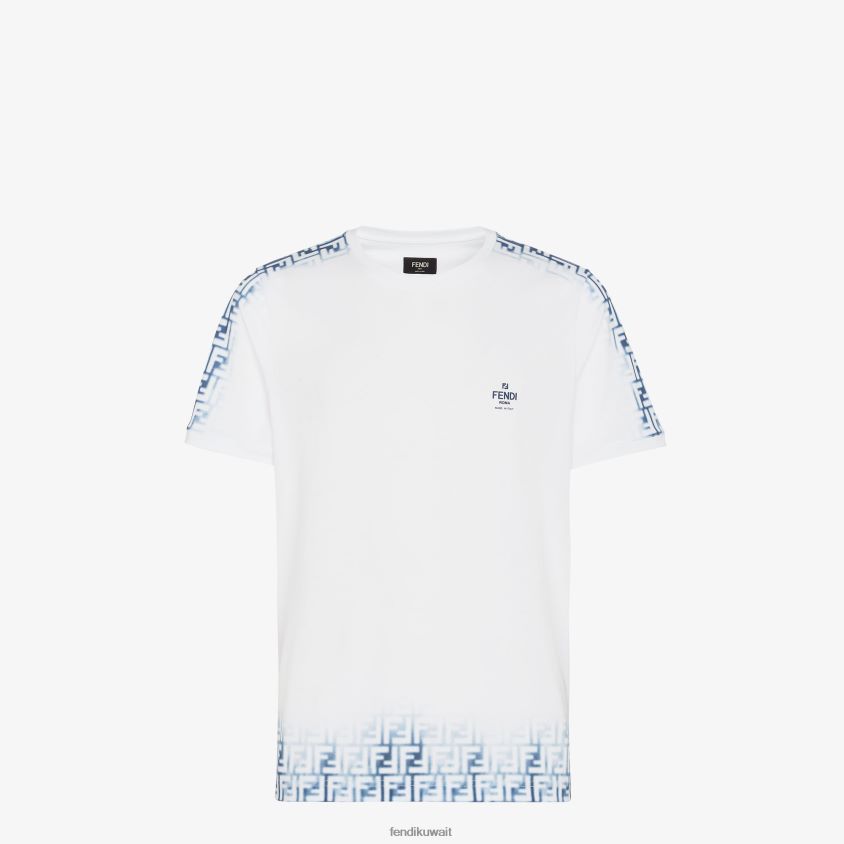 Fendi أبيض رجال تي شيرت جيرسي RTJZ1957 ثياب