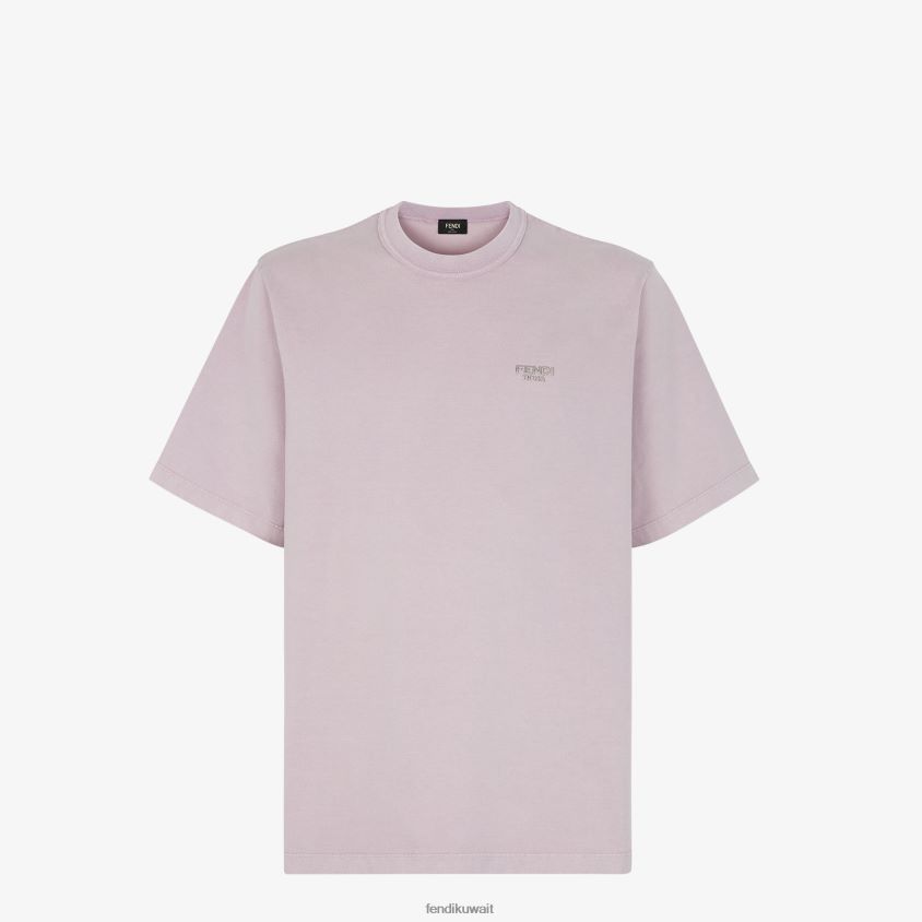 Fendi أرجواني رجال أرجواني جيرسي تي شيرت RTJZ1963 ثياب