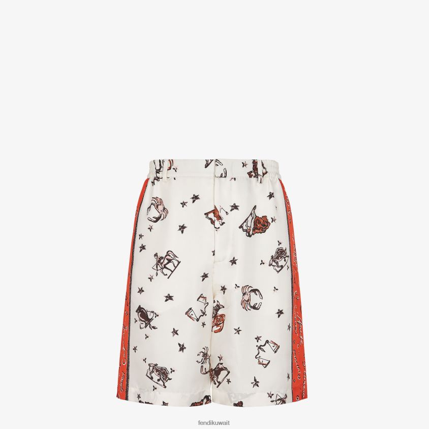 Fendi متعدد الألوان رجال سراويل حرير RTJZ1980 ثياب