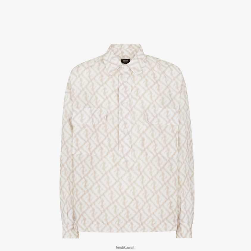 Fendi متعدد الألوان رجال قميص الكتان RTJZ1998 ثياب