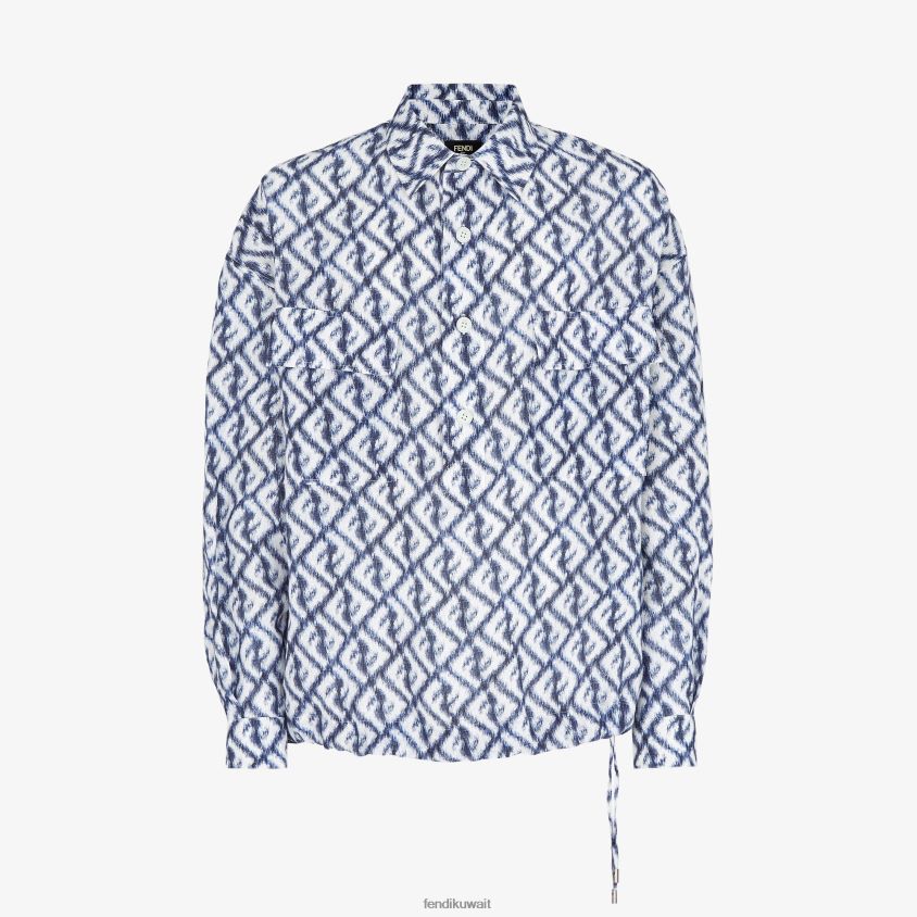 Fendi متعدد الألوان رجال قميص الكتان RTJZ2007 ثياب