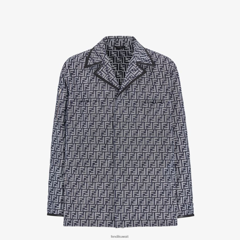 Fendi أزرق رجال سترة الدنيم RTJZ2039 ثياب