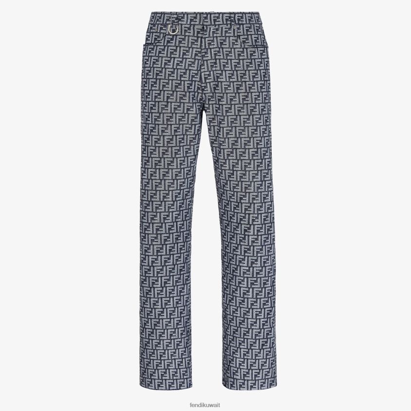 Fendi أزرق رجال السراويل الجينز RTJZ2040 ثياب