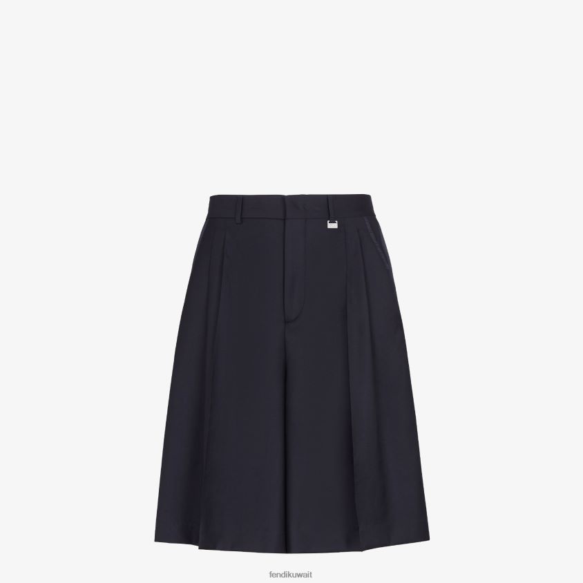 Fendi أزرق رجال السراويل الصوفية RTJZ2044 ثياب